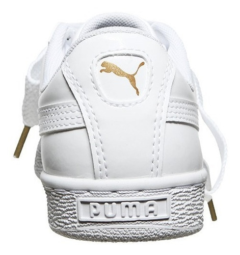 Imagen 5 de 5 de Tenis Puma Clasico Dama Basket Heart Patent Casuales Bco/ng