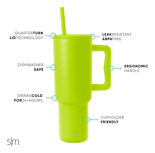Vaso Moderno Pajita Aislado Reutilizable Acero Inoxidable