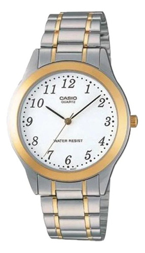 Reloj Casio Mtp1128g-7b Acero Inox Outlet Ver Fotos Color De La Malla Plateado/dorado Color Del Bisel Dorado Color Del Fondo Blanco