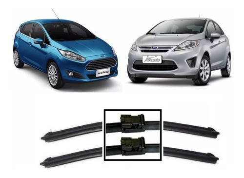 Kit Limpador Parabrisas New Fiesta 2010 A 2017 Dianteiros Silicone