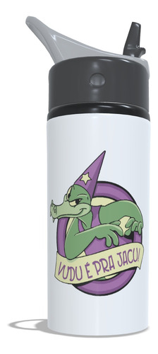 Pica-pau - Squeeze Aluminio Personalizado 600ml Zé Jacaré - Branco