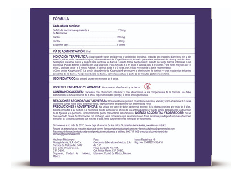 Kaopectate Anti-diarréico. Caja Con 10 Tabletas.