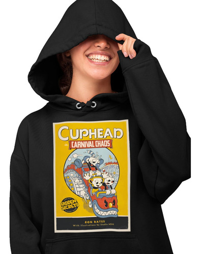 Sudadera Negra Secret Cup-head Carnaval Del Caos