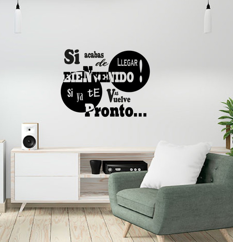 Vinilo De Pared Decorativo Frase Bienvenidos  55x76cm