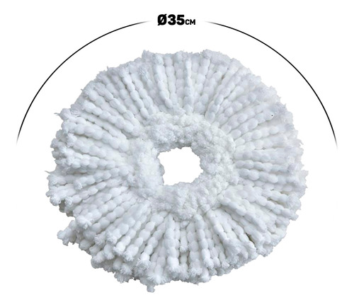 Kit 4 Refil Mop Giratório 35cm Esfregão Universal Limpeza
