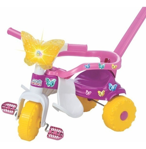 Velotrol Triciclo Infantil Motinho Motoca Butterfly Com Luz