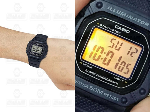 Reloj Pulsera Casio Youth W-218h Negro Deportivo Cronometro Negro Negro Gris/negro
