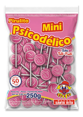 Kit 2 Pacote De Pirulito Psicodélico Festa C/50 Unidades