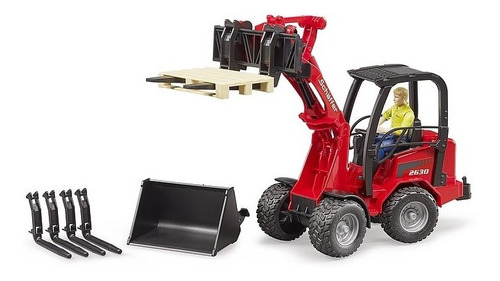 Cargadora Compacta Schaffer 2630 +accesorios Bruder Esc 1:16