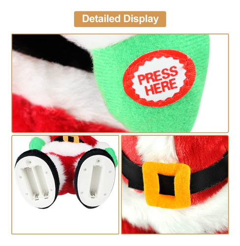 Y Papá Noel Bailarín Peluche Felpa Juguete For Niños Navidad