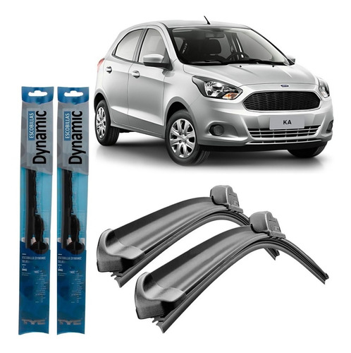 Juego Kit Escobillas Ford Ka 2016 2017 2018