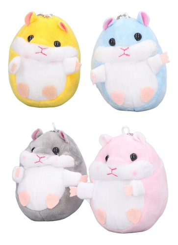 Chaveiro Infantil, 4 Peças, Chaveiro De Pelúcia, 4 Cores Dif