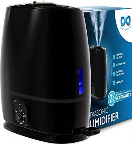 Humidificador ultrasónico de niebla fría, humidificador de aire silencioso  de 1.5 litros con luz nocturna, apagado automático sin agua, para