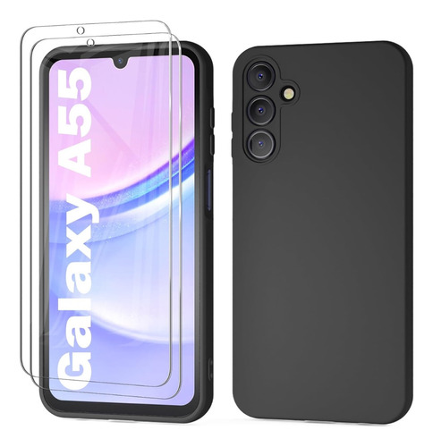 Estuche Funda Forro En Silicona + Vidrio Para Samsung A55 5g