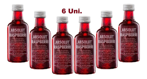 Vodka Absolut Raspberri Miniatura 50cc 6 Unidades