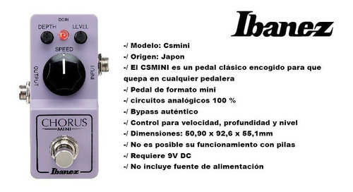 Pedal Chorus Ibanez Cs Mini Análogo Pronta C/ -e Cor Única