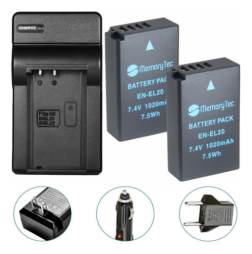 2 Bat Erias E Carregador Para Nikon Coolpix P1000 Com