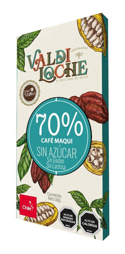 Imagen 1 de 2 de Chocolate Negro 70% Cacao Sin Azúcar Maqui