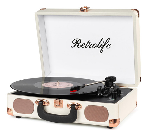 Tocadiscos Record Player Retrolife De 3 Velocidades, Color B