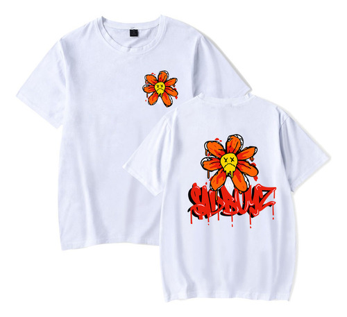 Camiseta Junior H Sad Boyz Flower Para Hombre, Manga Corta 1