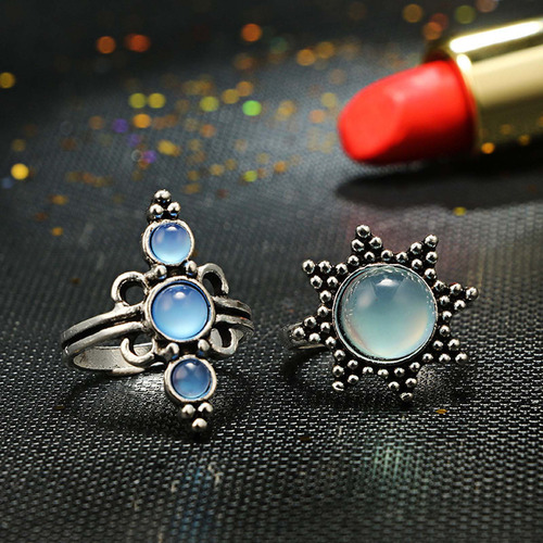 Juego De 6 Anillos Para Mujer, Bohemio, Vintage, Apilables P