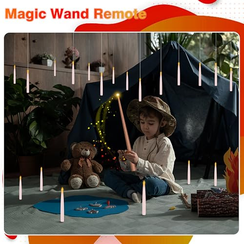 18 Pcs Velas Flotantes Con Varita, Decoraciones Mágicas Vel
