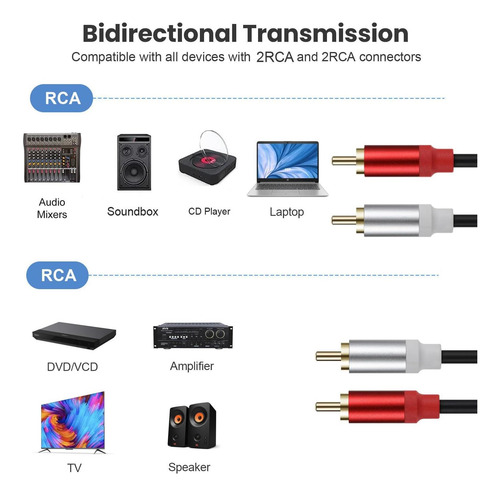 Cable Lokeke 2rca Macho A 2 Rca Macho De 15 M, Chapado En Or