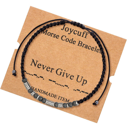 Joycuff Never Give Up Morse Code Pulseras Inspiradoras Para 