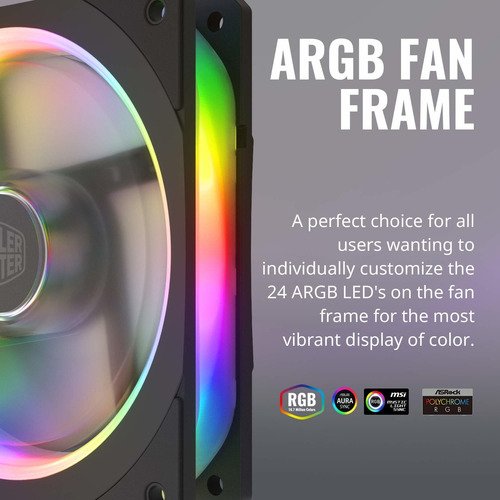 Cooler Master Masterfan Sf120p Argb 120mm Square Frame Fan W