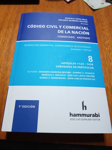 López Mesa Código Civil Y Comercial Tomo 8 Contratos 