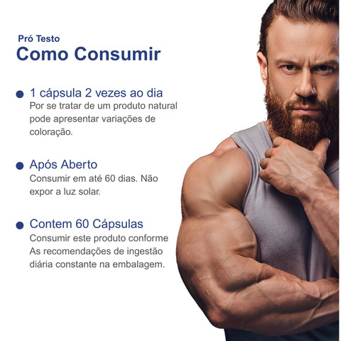 Frasco Pró Testo Natu7 60 Doses Suplemento Multivitamínico Treino Sabor Sem Sabor