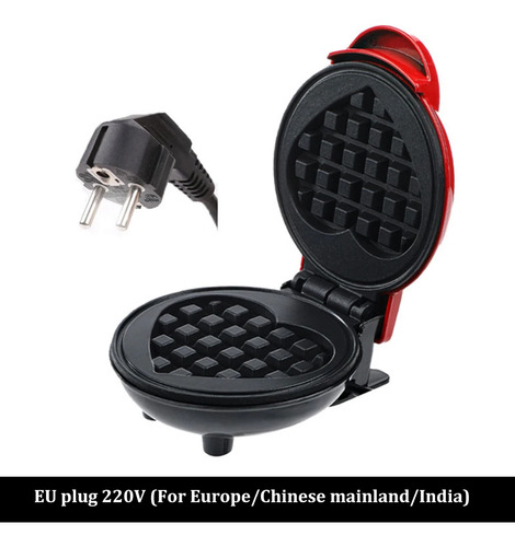 Mini Gofrera Maker De Forma Del Amor Wafflera Para Desayuno