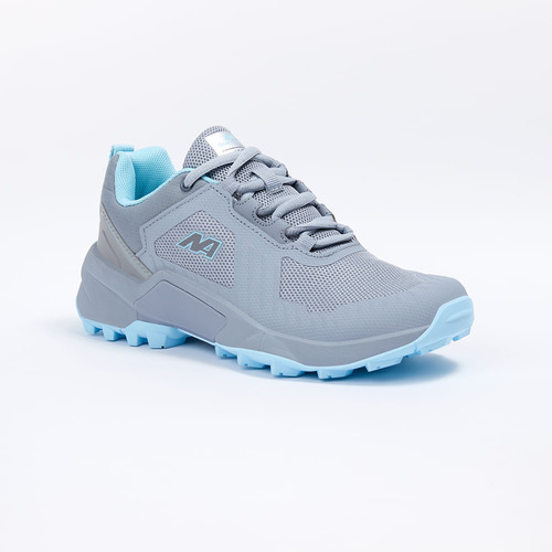 Zapatillas New Athletic Outdoor Gris Con Celeste Mujer