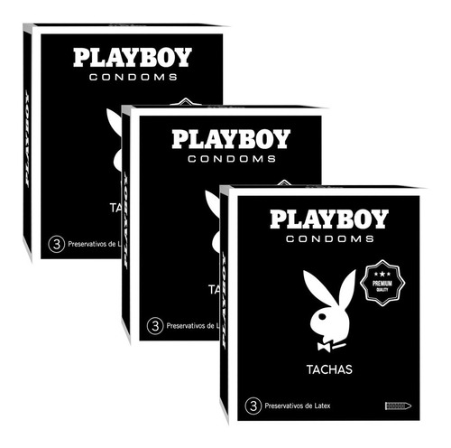 Preservativos Con Tachas Premium X9 Unidades 3 Cajas Playboy