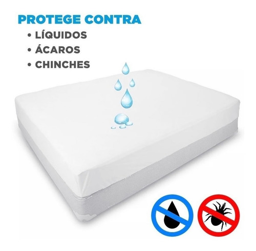 Imagen 2 de 2 de Protector Impermeable Cubre Colchón Anti Chinches King Size