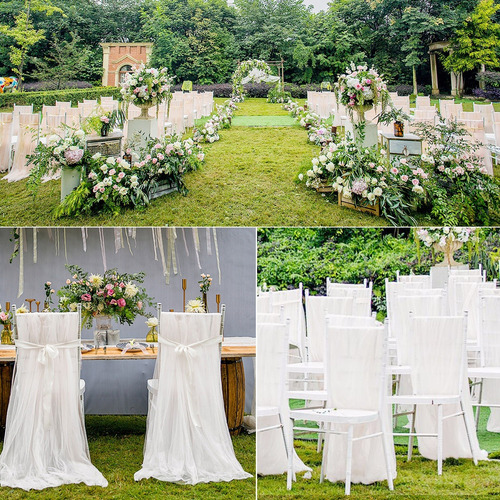 1.6*3m Rollos De Tela Organza Cortina De Decoración De Boda Color Blanco