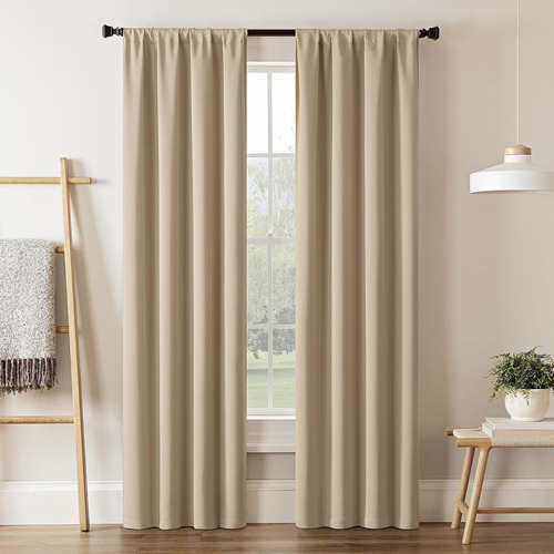 Cortinas Térmicas Opacas 94 X 213 Cm Color Trigo