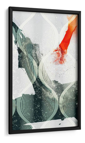 Cuadro Enmarcado Negro Onda Mínima Ii 20x40, Sisa Jasper