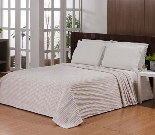 Cobertor Manta Casal Macio Canelado Cores Cor Branco