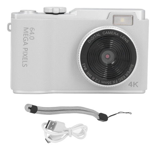 Câmera Digital Compacta Branca Para Selfies, 48 Mp,