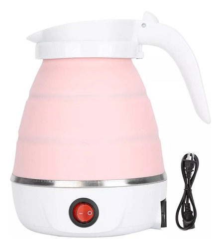 Hervidor Eléctrico Plegable Y Portátil De Silicona 700ml Color Rosa