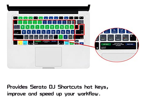 Cubierta Teclado Silicona Atajos Serato Dj Para Macbook