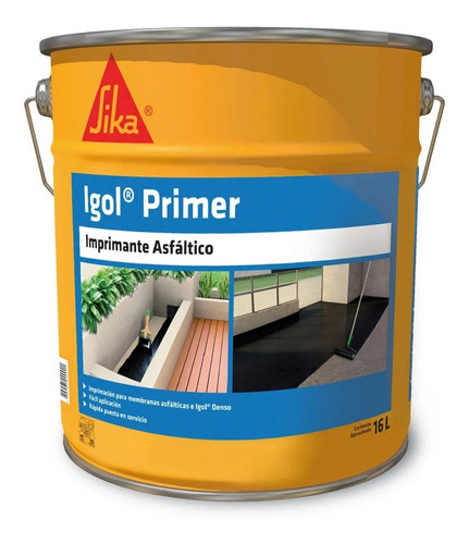 Sika Igol Primer Imprimante Asfáltico Tineta 16 Litros