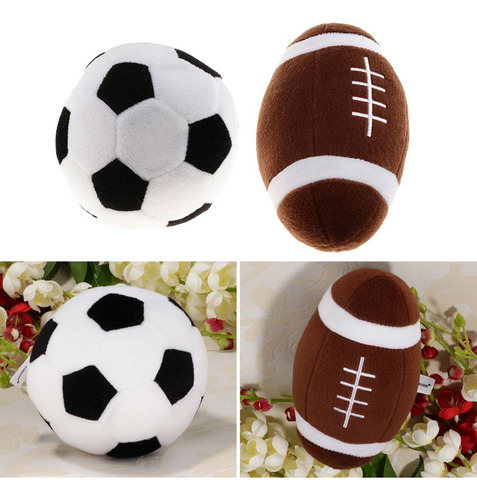 Juego De 2 Pelotas Deportivas Rellenas Suaves Rugby Fútbol