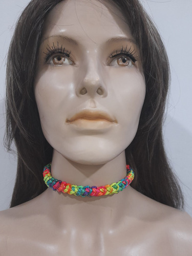 Choker Gargantilla Exclusiva Lgbtq Crochet Color Broche Moda