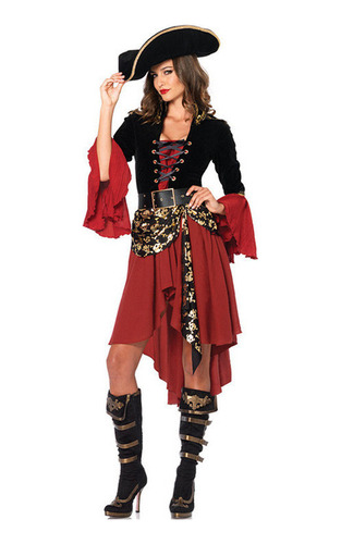 Halloween Piratas Del Caribe Capitán Jack Mujer Cos Costume