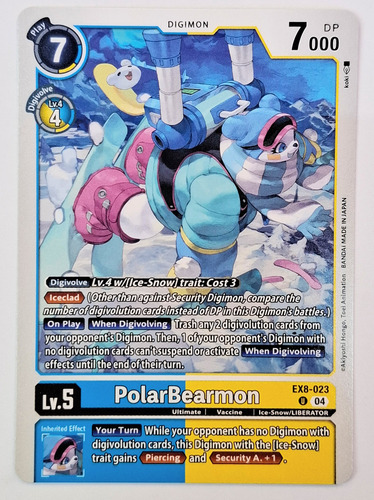 Carta Polarbearmon Ex08 023 Digimon Tcg Polarbearmon Ex08 023 Imgles (Usado)