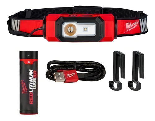 Lanterna de capacete recarregável USB Milwaukee 2116-21 Cor da luz vermelha