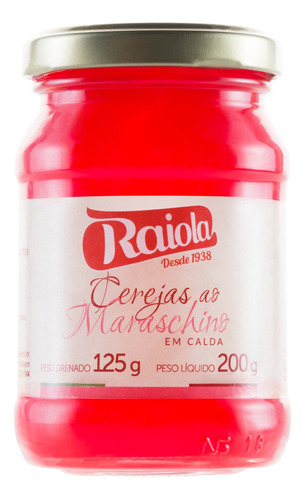 Cereja em Calda Marraschino Raiola Vidro 125g