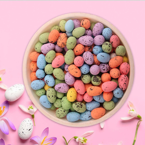 50x Adornos De Huevos De Pascua De Espuma De 3cmx4cm